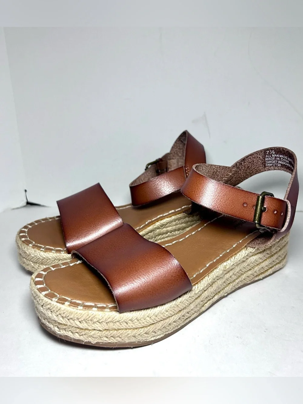 Universal Thread Rae Brown Faux Leather Platform Espadrille Women’s 7.5